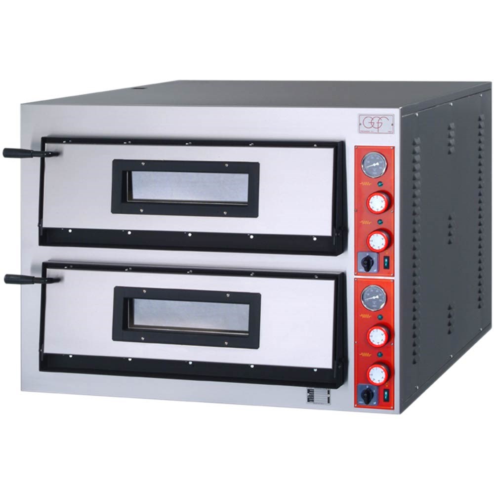 GGF Pizzaofen mit zwei Kammern für 8 Pizzen à 360 mm, 12 kW, 1010 x 850 x 750mm (BxTxH) GGF Pizzaofen mit zwei Kammern für 8 Pizzen à 360 mm, 12 kW, 1010 x 850 x 750mm (BxTxH)