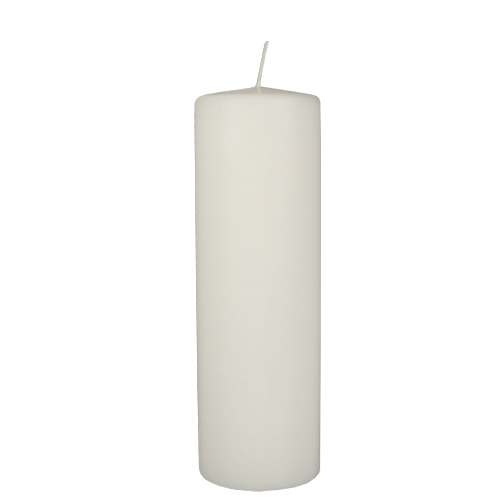 378 Stumpenkerze Ø 80 mm · 250 mm weiss mit Flachkopf