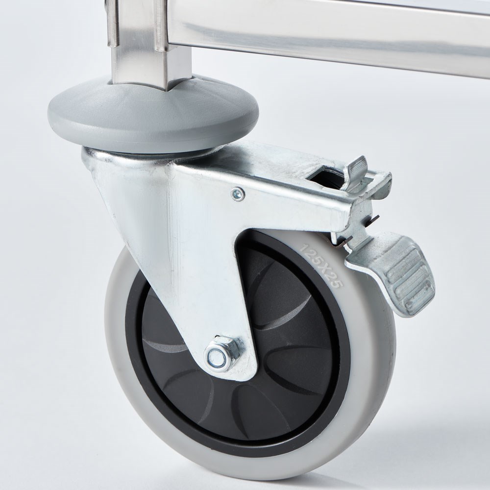 Tablettwagen aus Edelstahl, passend für 14 x GN 1/2, 590 x 670 x 1735 mm (BxTxH) Tablettwagen aus Edelstahl, passend für 14 x GN 2/1, 590 x 670 x 1735 mm (BxTxH)