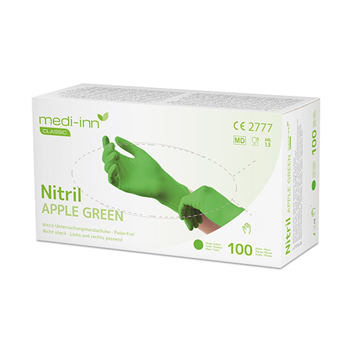 Medi-Inn® Classic Handschuhe, Nitril puderfrei apfelgrün "Nitril Apple Green" Größe M Medi-Inn® Classic Handschuhe, Nitril puderfrei apfelgrün "Nitril Apple Green" Größe M