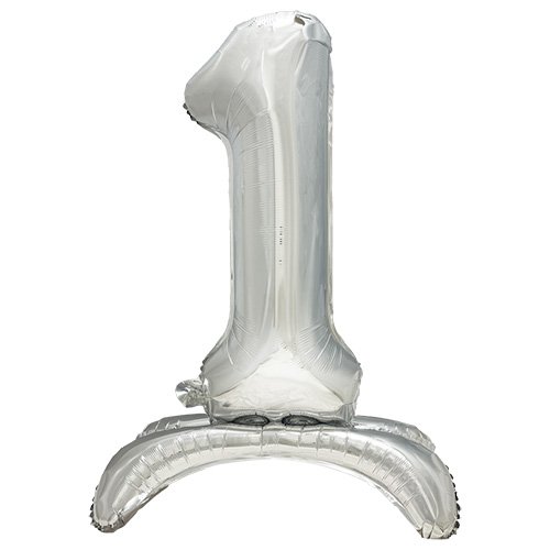 3840 Folienluftballon 73 cm silber "1" stehend