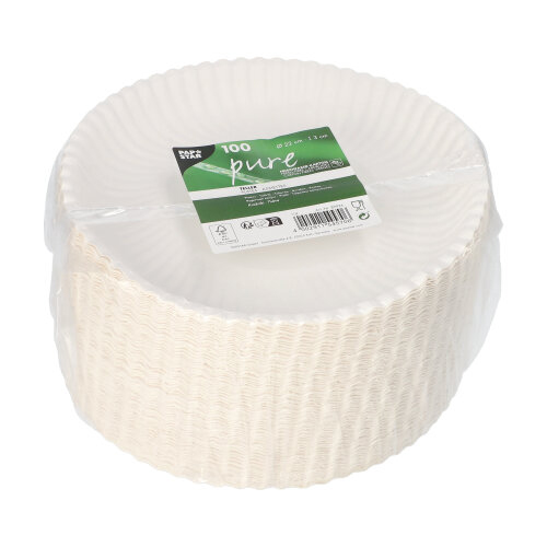 11200 Teller tief, Pappe "pure" rund Ø 22 cm · 3 cm