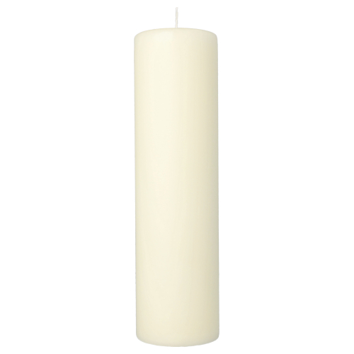 378 Stumpenkerze Ø 80 mm · 290 mm elfenbein "Ivory" mit Flachkopf