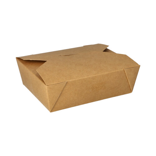 1200 Lunchboxen, Pappe "pure" 1000 ml 5,5 cm x 13,5 cm x 16,8 cm braun