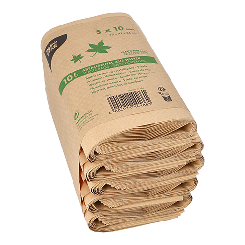7200 Abfallbeutel Kraftpapier 10 l 35 cm x 21 cm x 15 cm braun