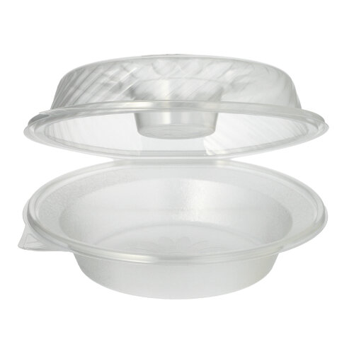 Feinkost- und Salatschalen mit Klappdeckel PP rund 950 ml 9,2 cm x 22 cm x 21,5 cm mit Dipfach Feinkost- und Salatschalen mit Klappdeckel PP rund 950 ml 9,2 cm x 22 cm x 21,5 cm mit Dipfach