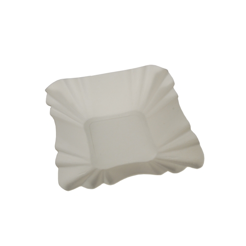 80000 Schalen, Pappe "pure" eckig 9 cm x 9 cm x 3 cm weiss