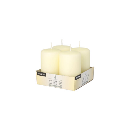 3168 Stumpenkerzen Ø 50 mm · 80 mm elfenbein "Ivory" mit Flachkopf
