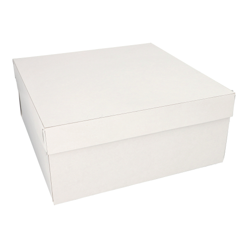 1200 Tortenkartons, mit Deckel, Pappe eckig 30 cm x 30 cm x 13 cm weiss
