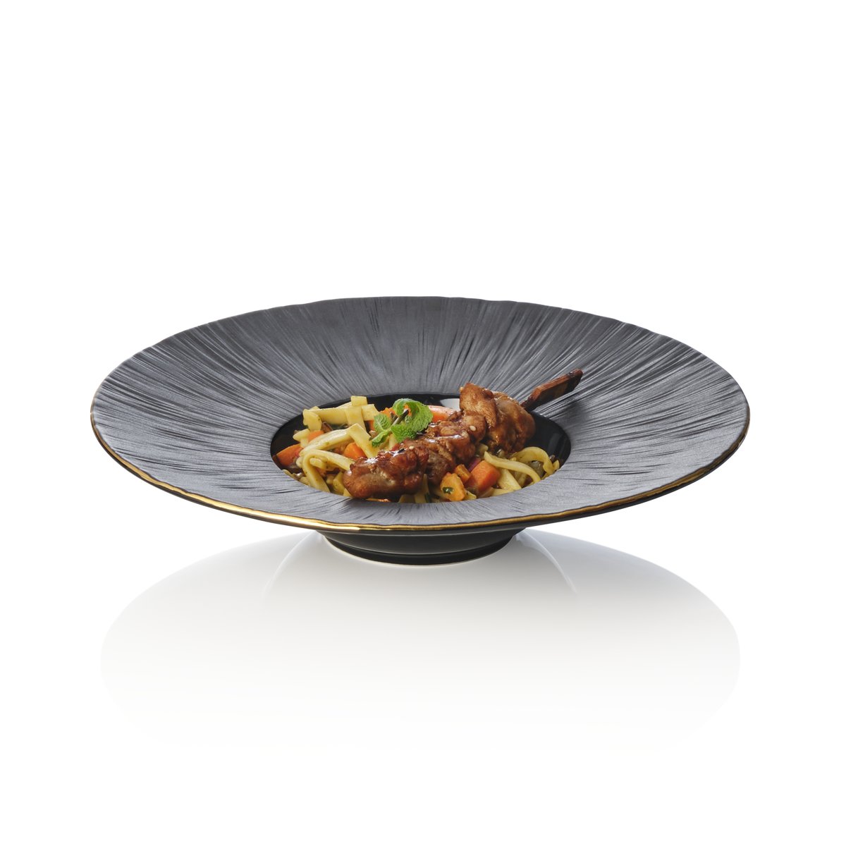 Pastateller Set MAYA KURO, Ø 27,5 cm, 200 ml, schwarz