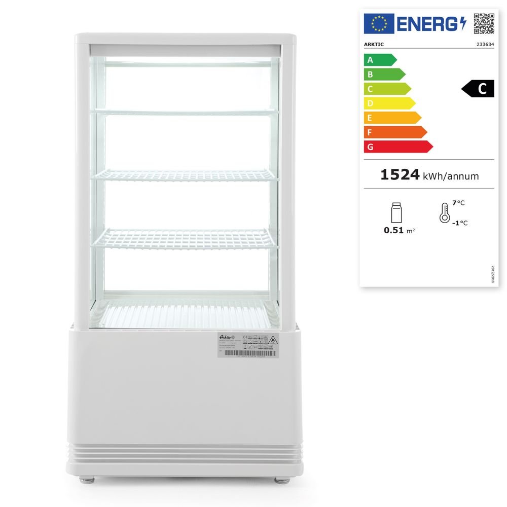 Aufsatz-Kühlvitrine 68 Liter, Arktic, Schwarz, 230V/170W, 444x397x(H)875mm Aufsatz-Kühlvitrine 68 Liter, Arktic, weiß, 230V/170W, 444x397x(H)875mm