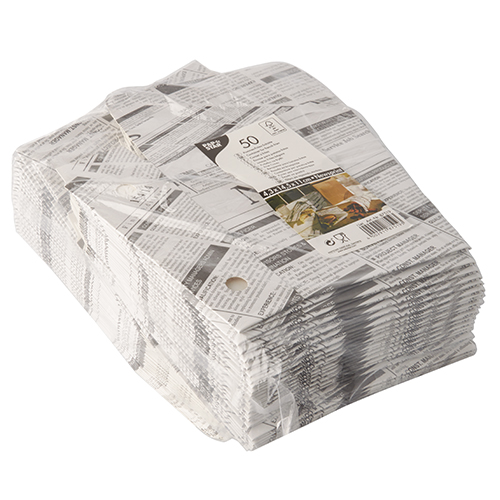 8550 Pommes-Frites-Schütte, Pappe 4,3 cm x 14,5 cm x 11 cm "Newsprint" mit Klappdeckel