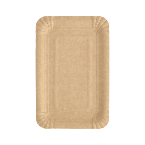 35000 Teller, Pappe "pure" eckig 13 cm x 20 cm braun