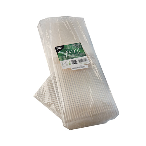 6000 Sandwichboxen mit Klappdeckeln, PLA "pure" eckig 9 cm x 11,1 cm x 19 cm transparent groß