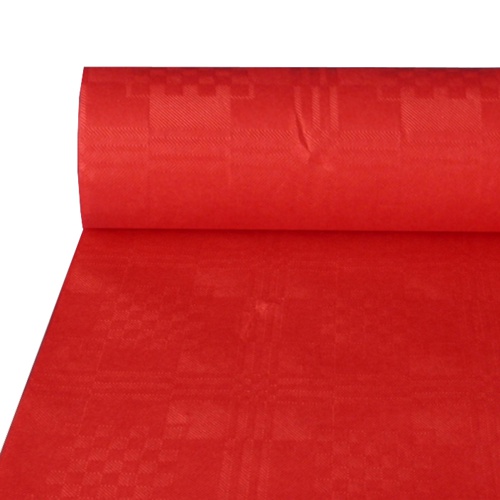 64 Papiertischtuch mit Damastprägung 50 m x 1 m rot