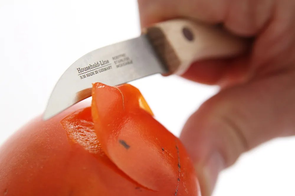 Schälmesser mit Holzgriff, gebogenes Modell, Holz, (L)165mm Schälmesser mit Holzgriff, gebogenes Modell, Holz, (L)165mm