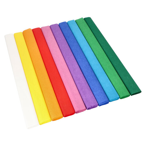 1800 Krepp-Papier 2,5 m x 50 cm farbig sortiert wasserfest
