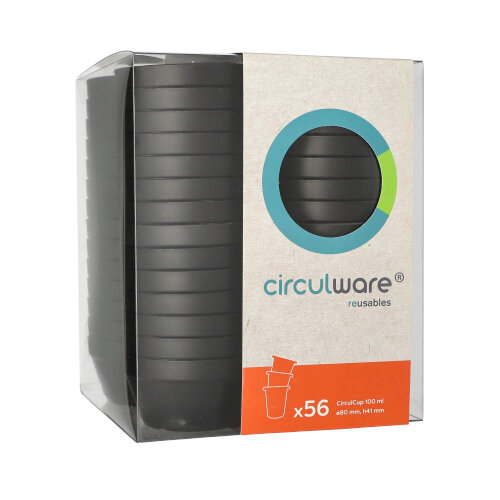 Circulware by Haval Mehrweg-Trinkbecher PP rund 0,1 l Ø 8 cm · 4,1 cm schwarz
