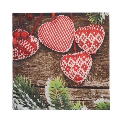 21600 Servietten, 3-lagig 1/4-Falz 33 cm x 33 cm "Mes Coeurs"