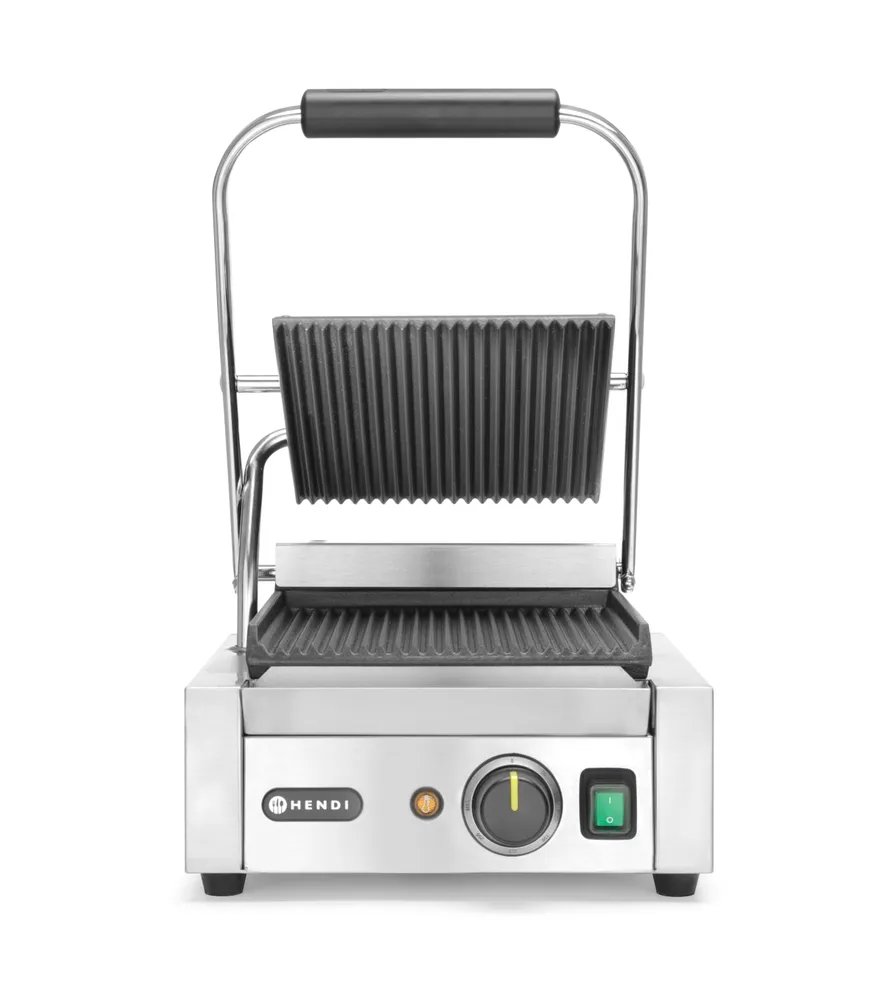 Kontaktgrill - Einzelversion, oben und unten gerillt, 230V/1800W, 310x375x(H)216mm