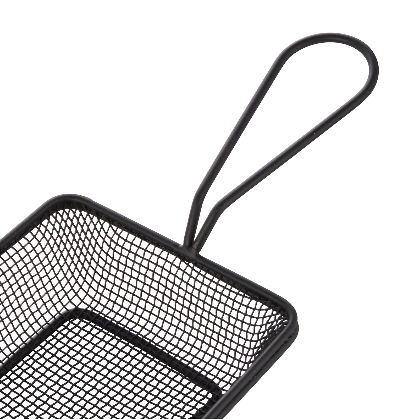 Servier- und Frittierkorb, 22 x 12,5 x 4 cm, schwarz pulverbeschichtet, Chromnickelstahl Servier- und Frittierkorb, 22 x 12,5 x 4 cm, schwarz pulverbeschichtet, Chromnickelstahl
