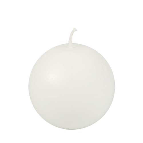 1440 Kugelkerze Ø 80 mm weiss aus 100 % Stearin