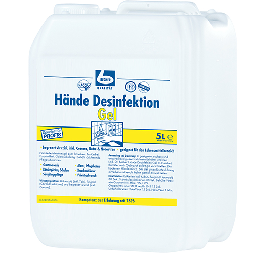 Dr. Becher Hände Desinfektion 5 l Gel Dr. Becher Hände Desinfektion 5 l Gel