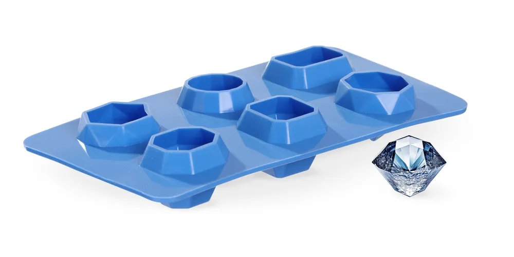 Eiswürfelform, edelsteinförmig, BarUp, Blau, 2 Stk., 190x105x(H)30mm Eiswürfelform, edelsteinförmig, BarUp, Blau, 2 Stk., 190x105x(H)30mm