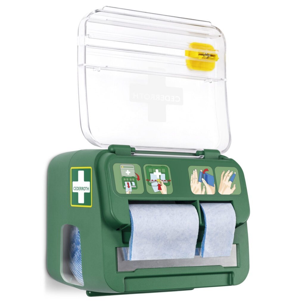 6 "Cederroth" Soft Foam Bandage Spender 2-in-1 12,3 cm x 13,8 cm x 14,2 cm grün