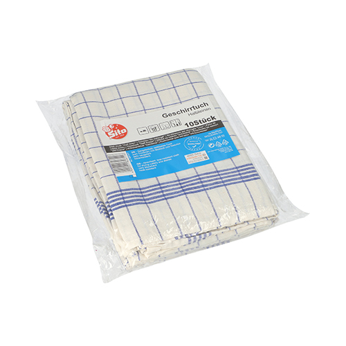 3200 Geschirrtücher 70 cm x 50 cm weiss/blau "Halbleinen"