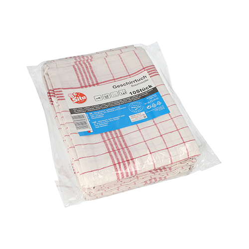 10 Geschirrtücher 70 cm x 50 cm weiss/rot "Baumwolle" 3200 Geschirrtücher 70 cm x 50 cm weiss/rot "Baumwolle"