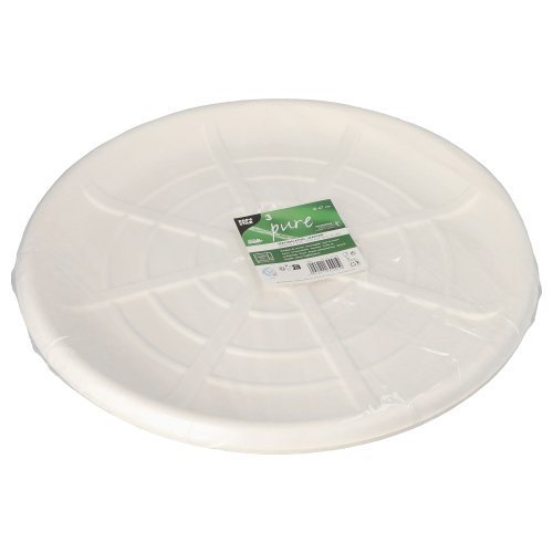 720 Servierplatten, Zuckerrohr "pure" rund Ø 47 cm weiss für Meeresfrüchte
