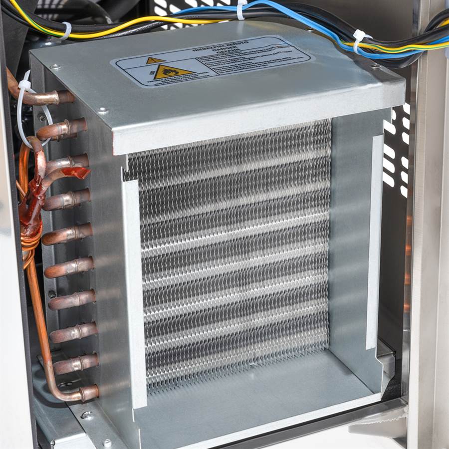 Edelstahl Kühltisch, 2-türig, GN 1/1, 1360x700x850 mm (BxTxH), ohne Aufkantung