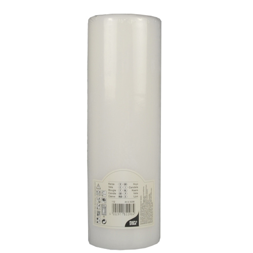 378 Stumpenkerze Ø 80 mm · 250 mm weiss mit Flachkopf