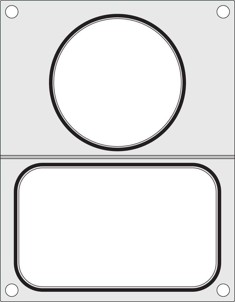 Matrize für Versiegelungsmaschine, HENDI, zwei Behälter (1x 178x113 mm, 1x ø115 mm) Matrize für Versiegelungsmaschine, HENDI, zwei Behälter (1x 178x113 mm, 1x ø115 mm)