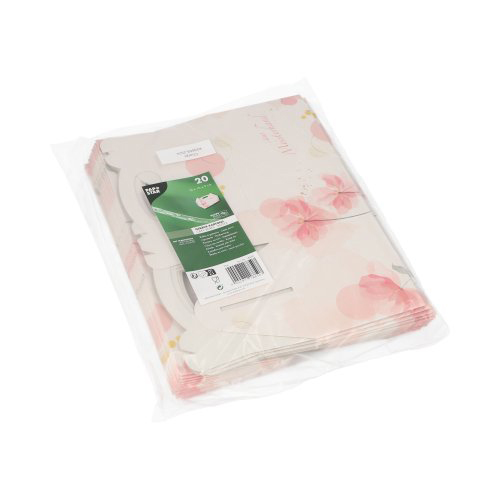 20 Gebäck-Kartons, Pappe eckig 16 cm x 10 cm x 9 cm rosé mit Tragegriff 8000 Gebäck-Kartons, Pappe eckig 16 cm x 10 cm x 9 cm rosé mit Tragegriff