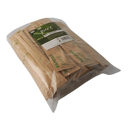 22500 Löffel, Holz "pure" 16 cm einzeln verpackt in Papierbeutel