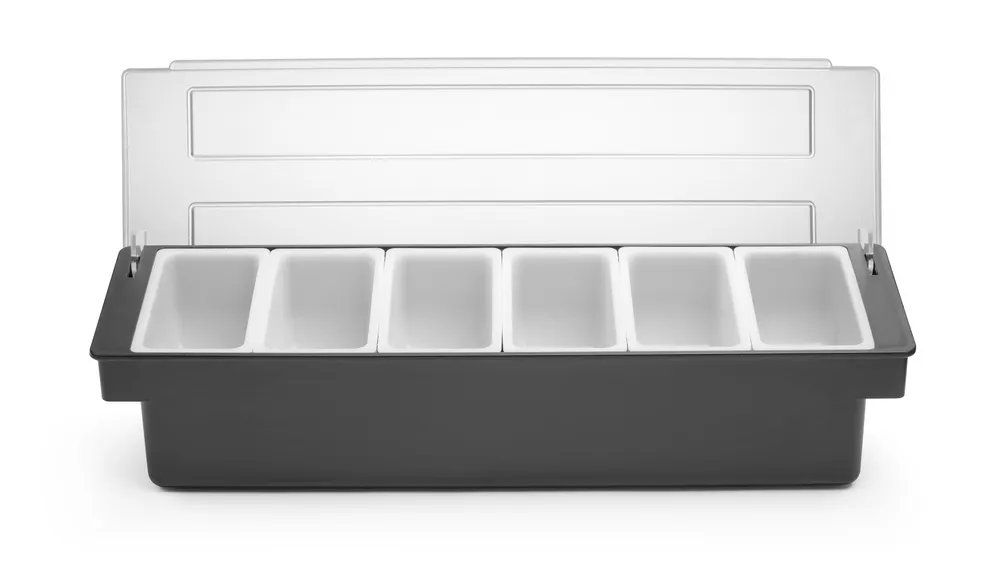 Zutatenbehälter – 6 Fächer, BarUp, 480x150x(H)100mm Zutatenbehälter – 6 Fächer, BarUp, 480x150x(H)100mm