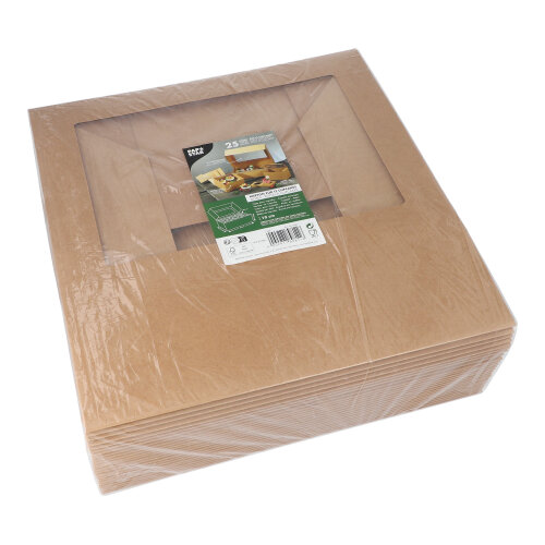 1200 Cupcake-Kartons eckig 10 cm x 35 cm x 27 cm mit Sichtfenster aus PLA