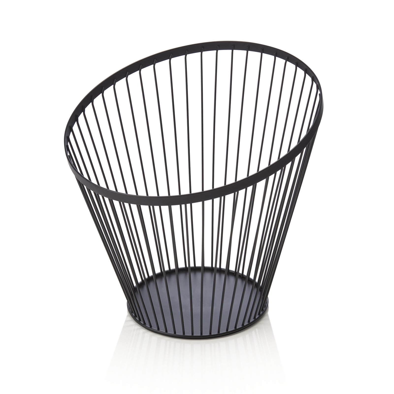 Buffetkorb, Ø 28 cm, Höhe 26,5 cm, schwarz pulverbeschichtet, Metall