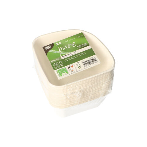 192 Schalen, Zuckerrohr "pure" 5,5 cm x 12,8 cm x 12,8 cm weiss "Belle Vie, Ligne Carrée" 4608 Schalen, Zuckerrohr "pure" 5,5 cm x 12,8 cm x 12,8 cm weiss "Belle Vie, Ligne Carrée"