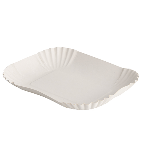 250 Schalen, Pappe "pure" eckig 13 cm x 17,5 cm x 3 cm weiss