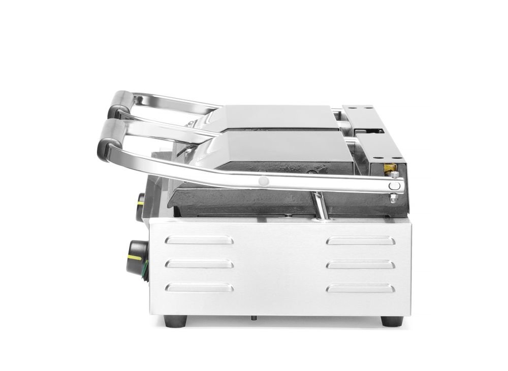 Kontaktgrill - Doppelversion, HENDI, halb glatt, halb gerillt, 230V/3600W, 575x430x(H)510mm Kontaktgrill - Doppelversion, HENDI, oben gerillt, unten glatt, 230V/3600W, 570x395x(H)510mm