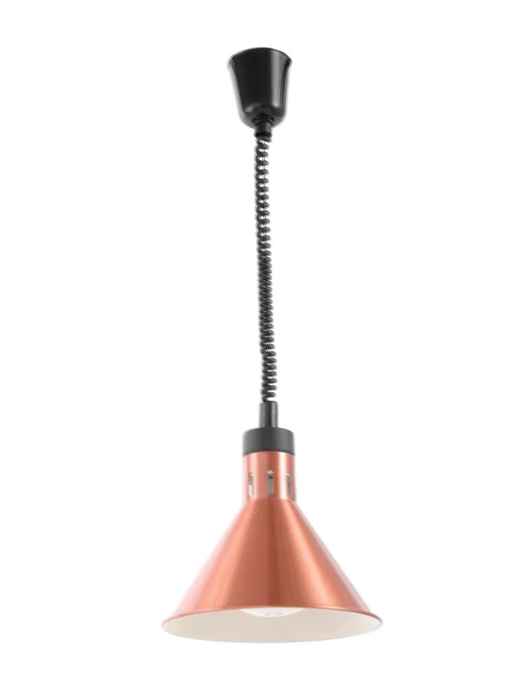 Höhenverstellbare Wärmelampe konisch, Kupfer, 230V/250W, ⌀275x(H)250mm Höhenverstellbare Wärmelampe konisch, Kupfer, 230V/250W, ⌀275x(H)250mm