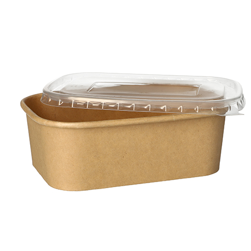 3600 Verpackungsbecher, Pappe rechteckig 750 ml 5,7 cm x 17,3 cm x 12,3 cm braun