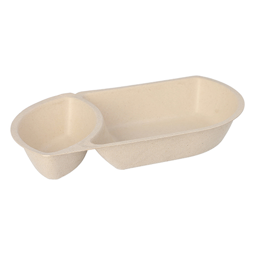 7200 Snacktrays Zuckerrohr 2-geteilt 3,6 cm x 12,4 cm x 22,4 cm natur