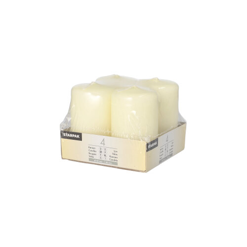 3168 Stumpenkerzen Ø 50 mm · 80 mm elfenbein "Ivory" mit Flachkopf