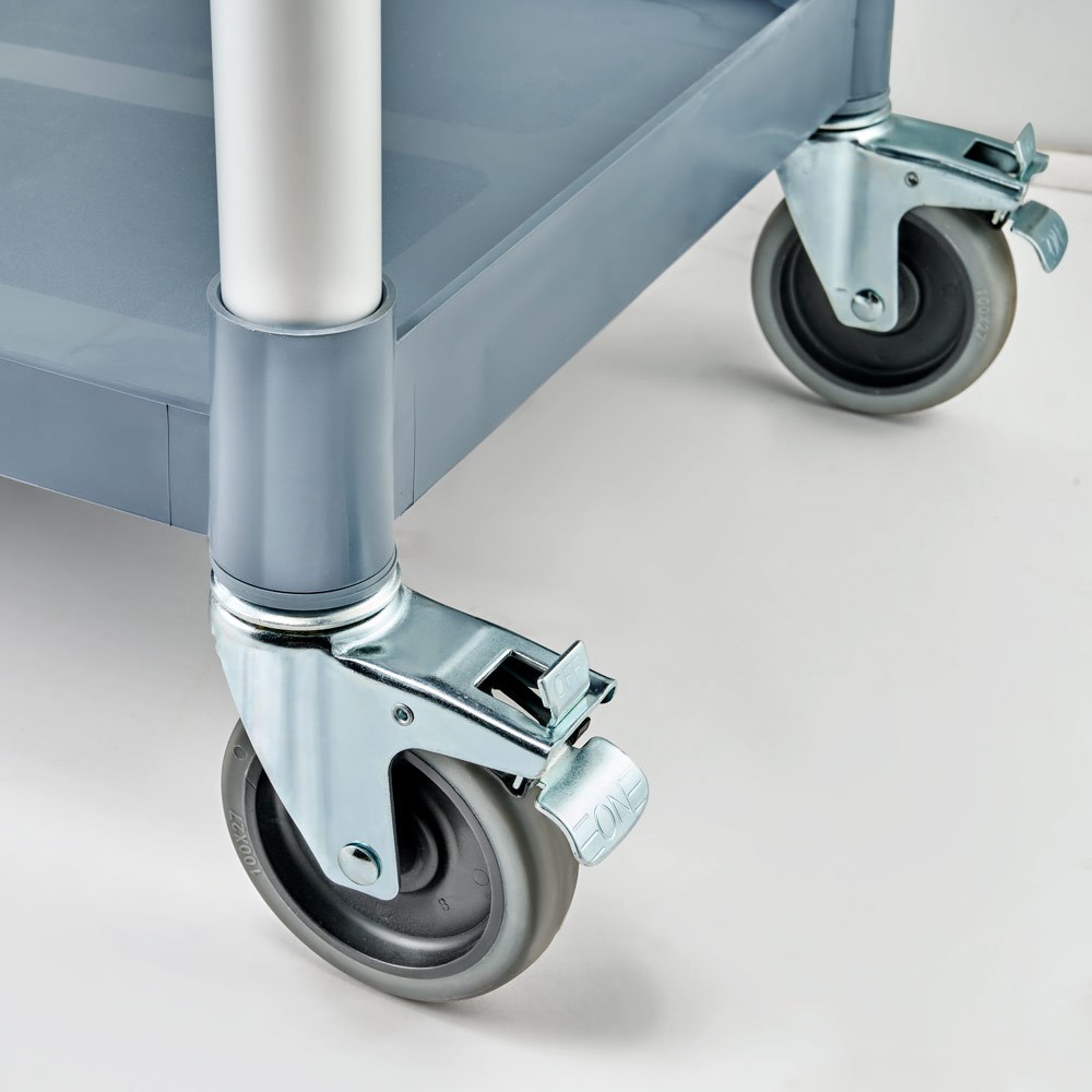 Servierwagen aus Kunststoff, mit drei Borden, 860 x 425 x 910 mm (BxTxH) Servierwagen aus Kunststoff, mit drei Borden, 860 x 425 x 910 mm (BxTxH)