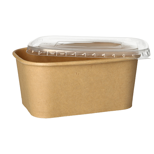3600 Verpackungsbecher, Pappe rechteckig 1000 ml 7,5 cm x 17,3 cm x 12,3 cm braun