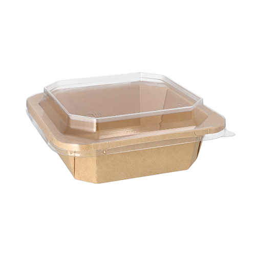 3300 Lunchboxen, Pappe eckig 750 ml 4,7 cm x 16,2 cm x 16,2 cm braun